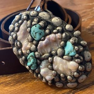 Mikal Winn “Waterfront” buckle on leather belt